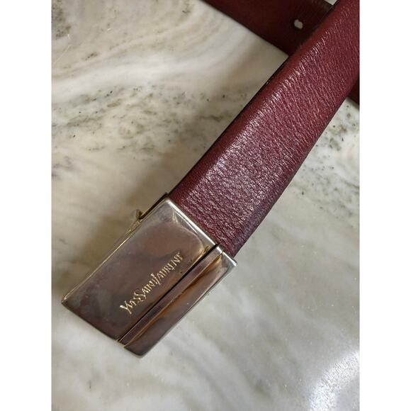 Vintage Yves Saint Laurent YSL Belt Buckle Gold Tone Green  Vintage YSL Yves Saint Laurent Logo Belt Buckle Gold Tone